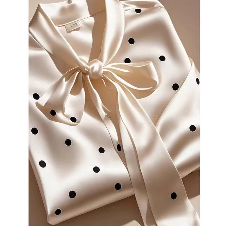 Satin Polka Dot Chic Blouse